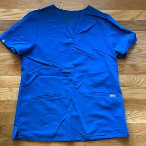 Figs scrubs royal blue top (medium)